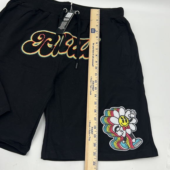 NWT RAW OWN THE NOW MENS SIZE XL 2 POCKET BLACK GRAPHIC PATCH SHORT - Picture 5 of 7